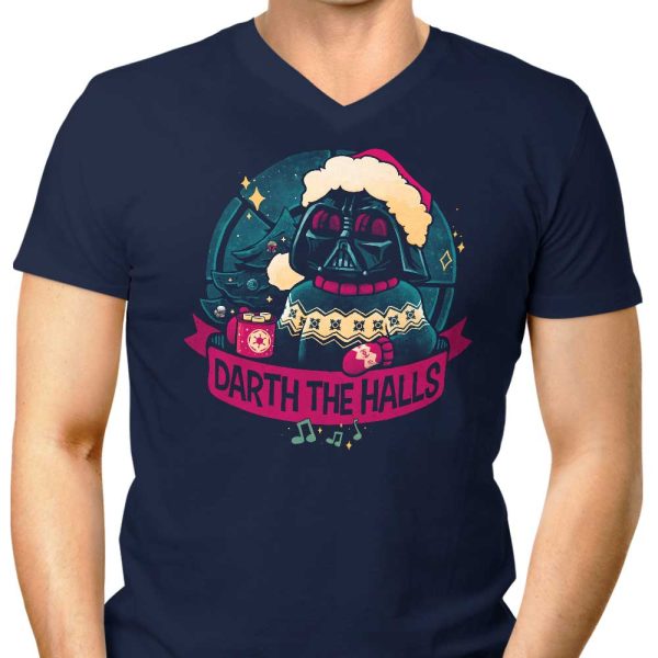 Darth the Halls - Men s V-Neck Online Sale - Image 3