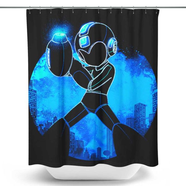 Blue Bomber Orb - Shower Curtain For Sale