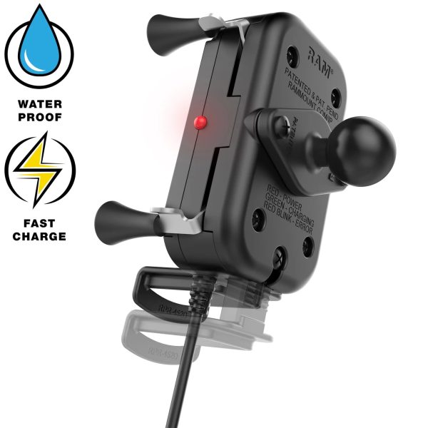 RAM-B-149Z-A-UN12W-V7M-1 RAM® Tough-Charge™ 15W Waterproof Wireless Charging Motorcycle Mount Cheap - Image 3